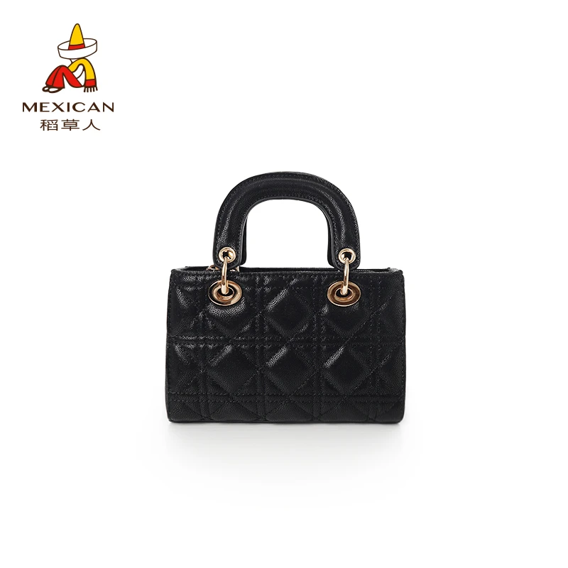 稻草人2025春日上新时尚轻奢手提斜挎包潮流小香风菱格包