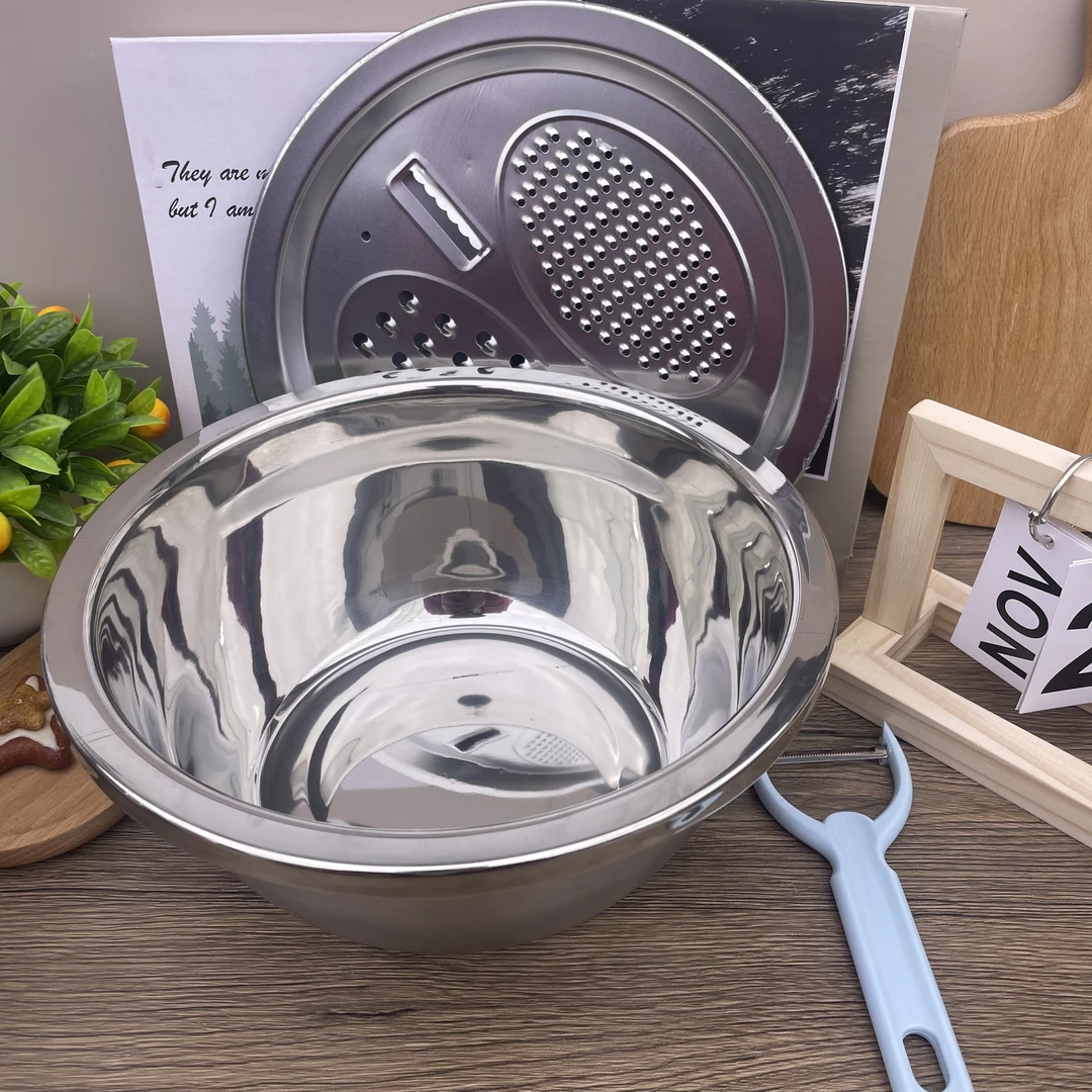 26厘米外贸尾货刨丝盆配削皮具一套家用厨房必备轻奢【汤家限定】