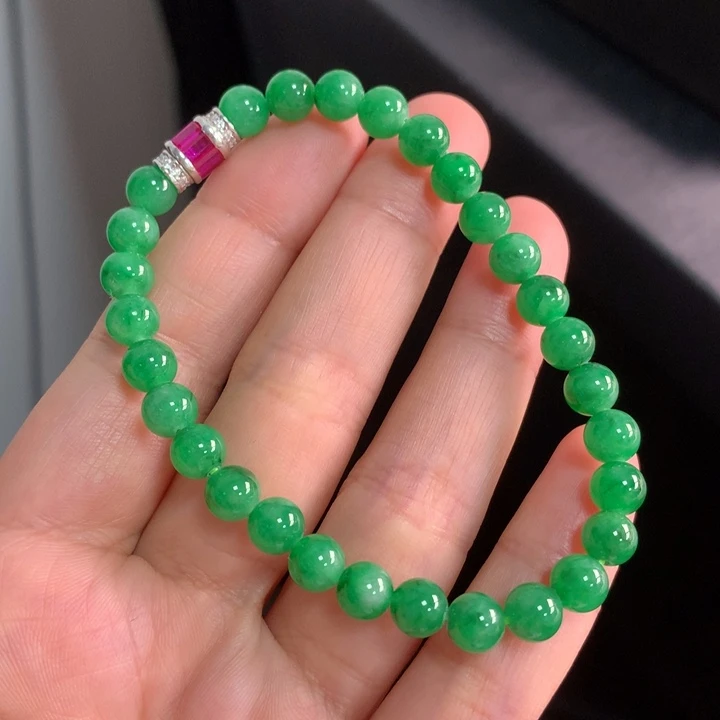 翡翠未镶嵌手链天然缅甸A货翡翠 卡6.1mm