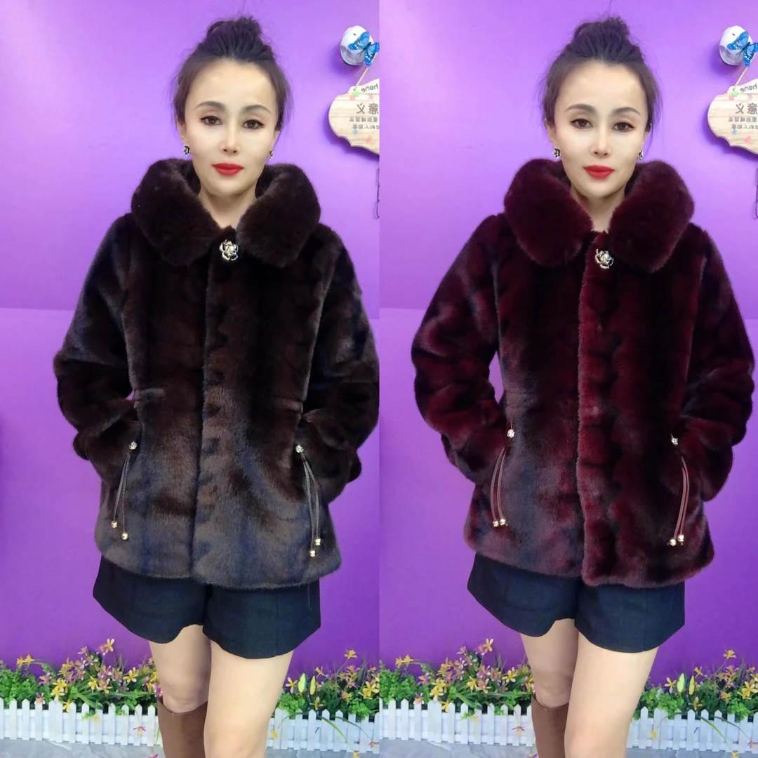 程821短款连帽兜钻流苏冬款一体绒外套