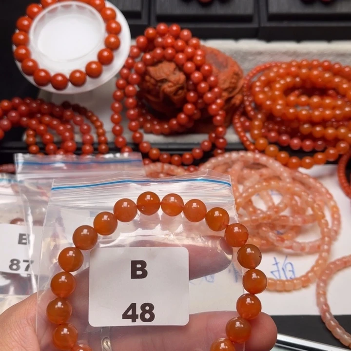 未镶嵌多样性发货默认微瑕称重9m m南红玛瑙