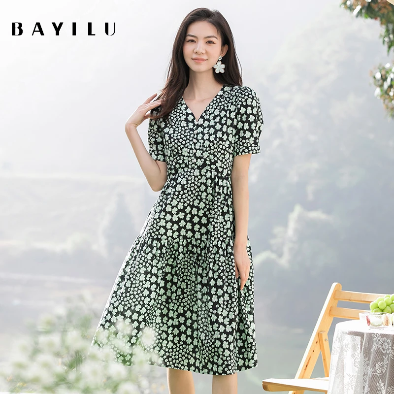 【瑶瑶】芭依璐女装夏季新款时尚连衣裙86L7087