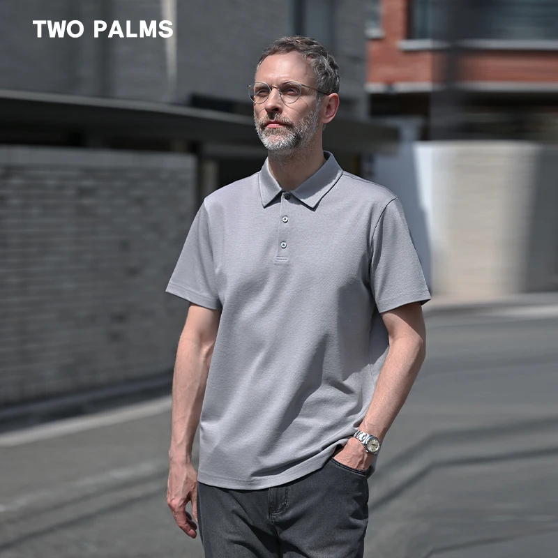 TWO PALMS 企业家 进口三醋酸羊毛混纺商务凉感Polo夏季翻领短袖