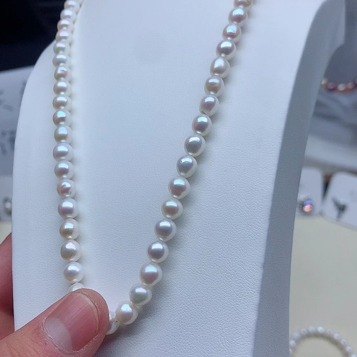 钛钢项链淡水珍珠