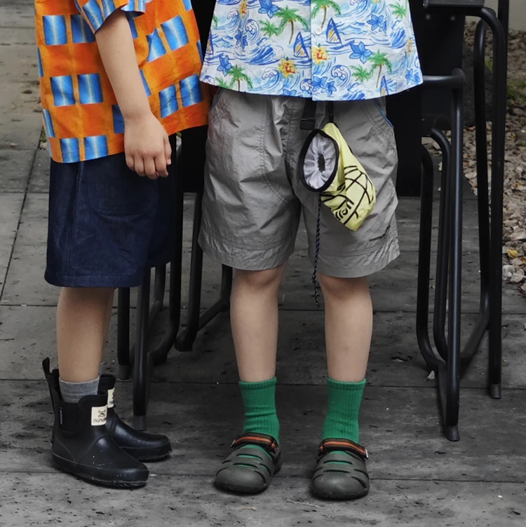 ppapa 荧光条撞色超轻速干拒水夏款五分裤儿童短裤中裤 913688