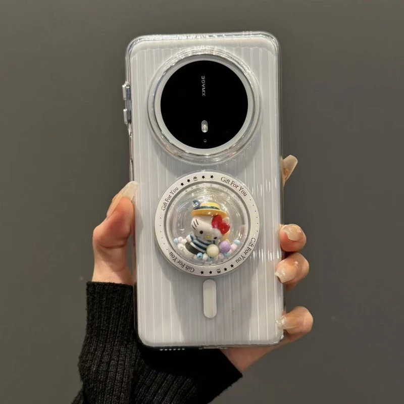 蓝白衣猫咪磁吸支架适用华为mate70pro手机壳Pura70防摔mate60pro