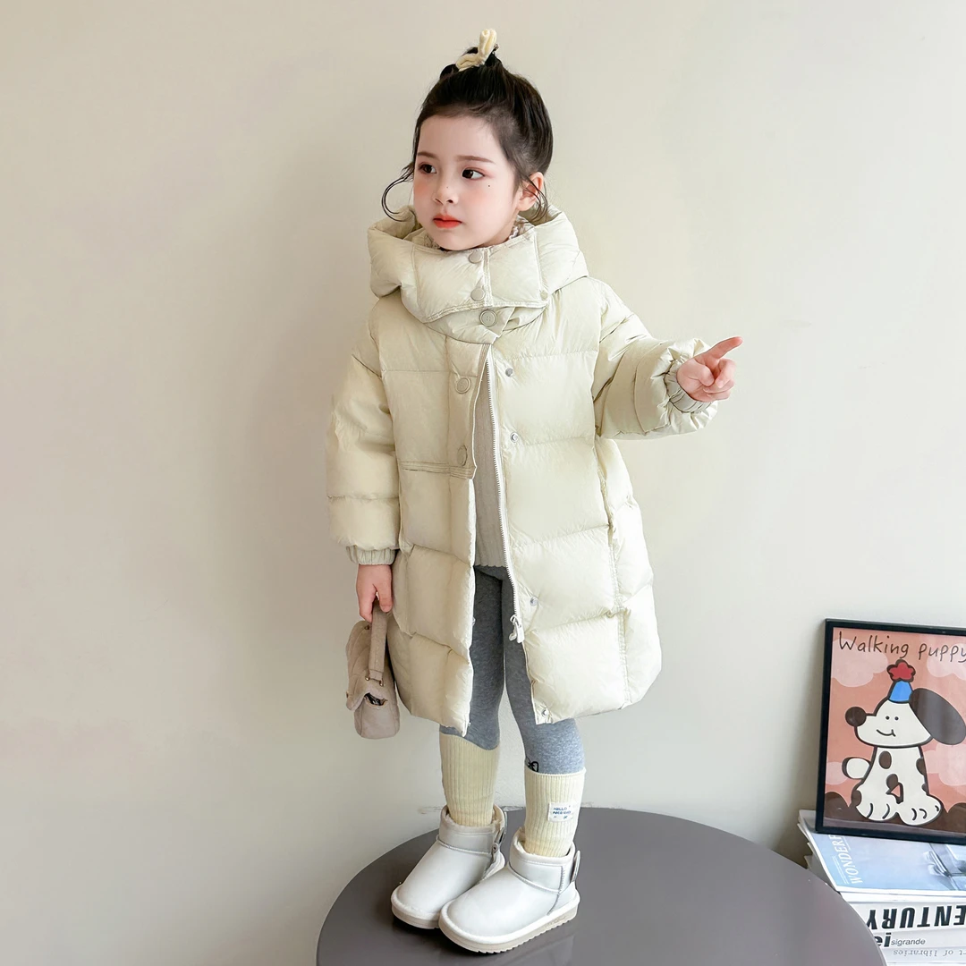 女童中长裤羽绒服儿童韩版洋气羽绒棉服小女孩宝宝冬装2025新款潮