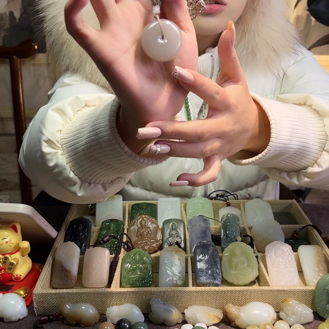 和田玉未镶嵌颈饰天然和田玉百搭男女平安扣