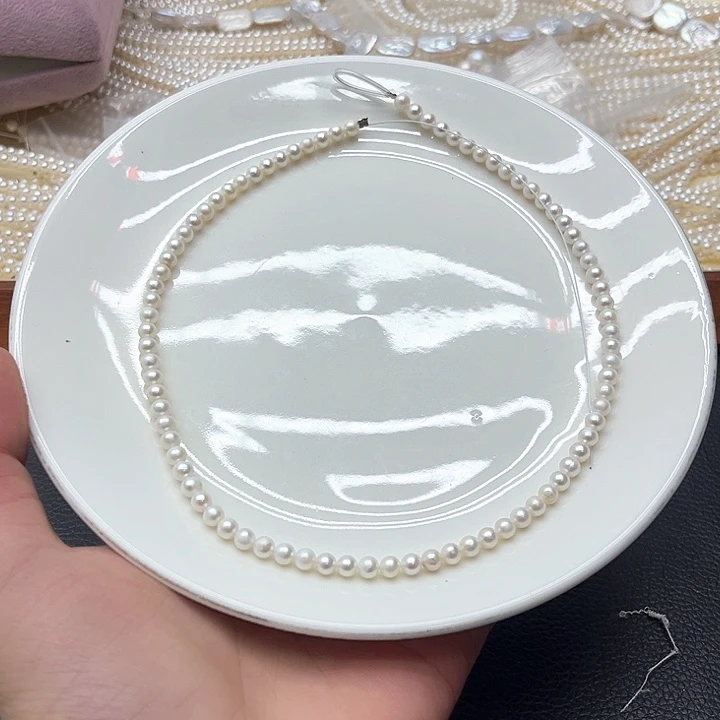 珍珠项链淡水珍珠银S925镶嵌33