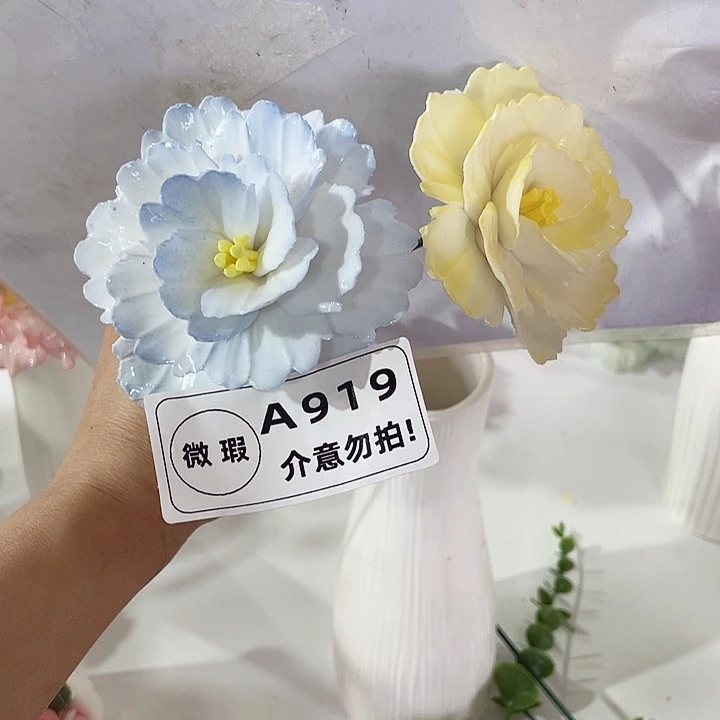 摆件德化工厂陶瓷手工捏花