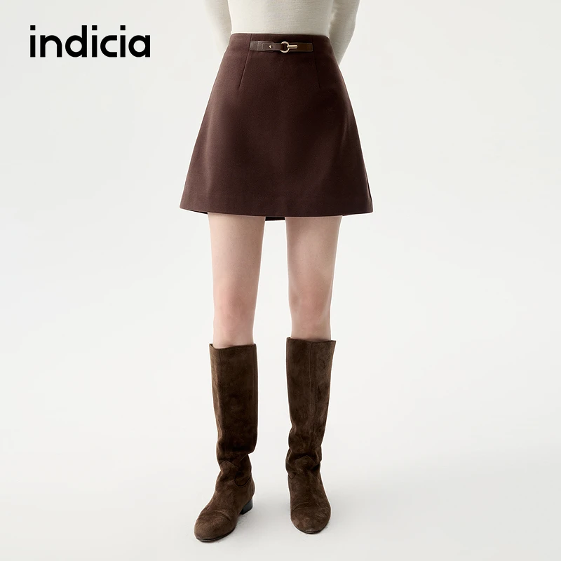 indicia标记2025冬季新款软糯细腻精致时髦俏皮半裙短裙L2D5QZ264
