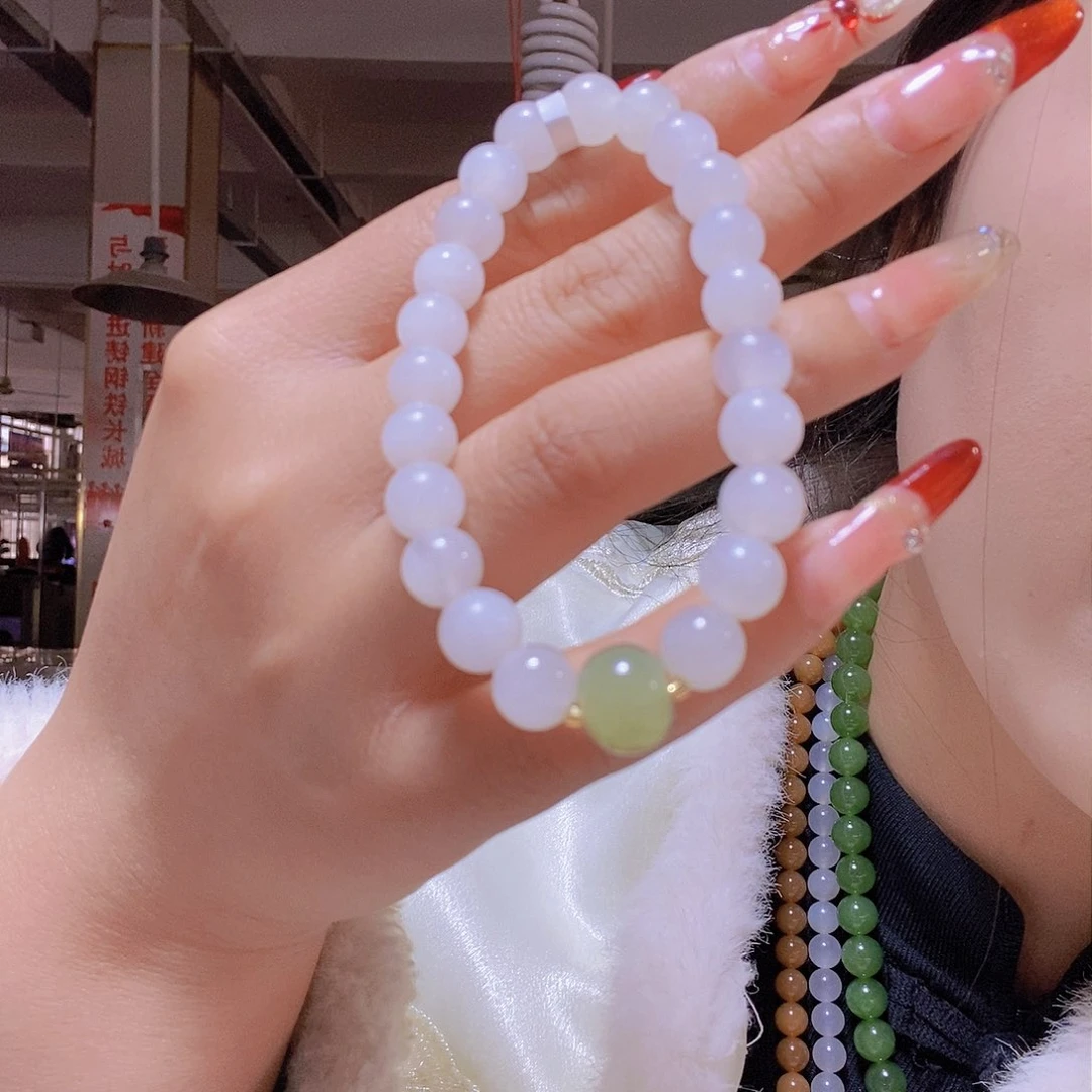 和田玉白玉8mm未镶嵌