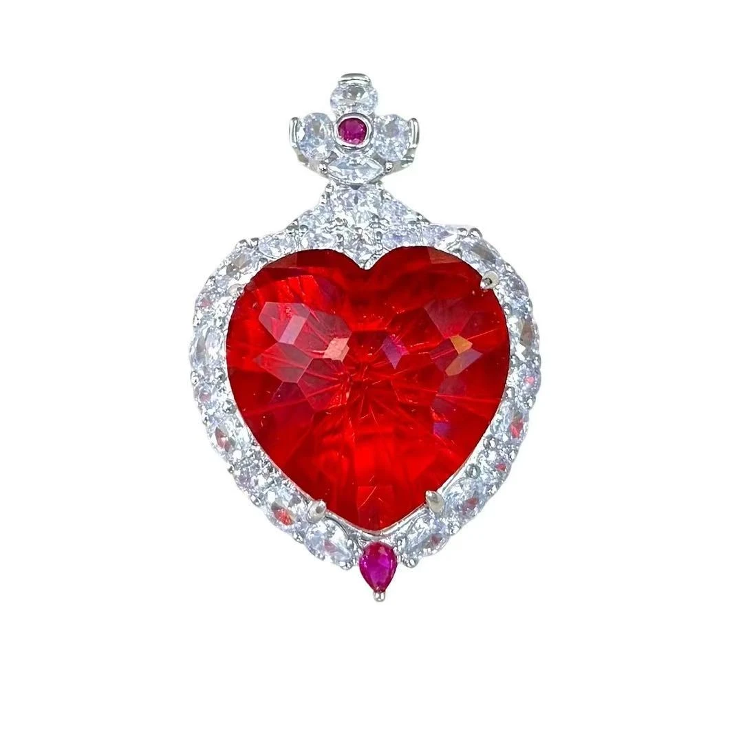 【福满满珠宝】M027-DIY配饰-精美设计款红爱心吊坠-多样性发其一