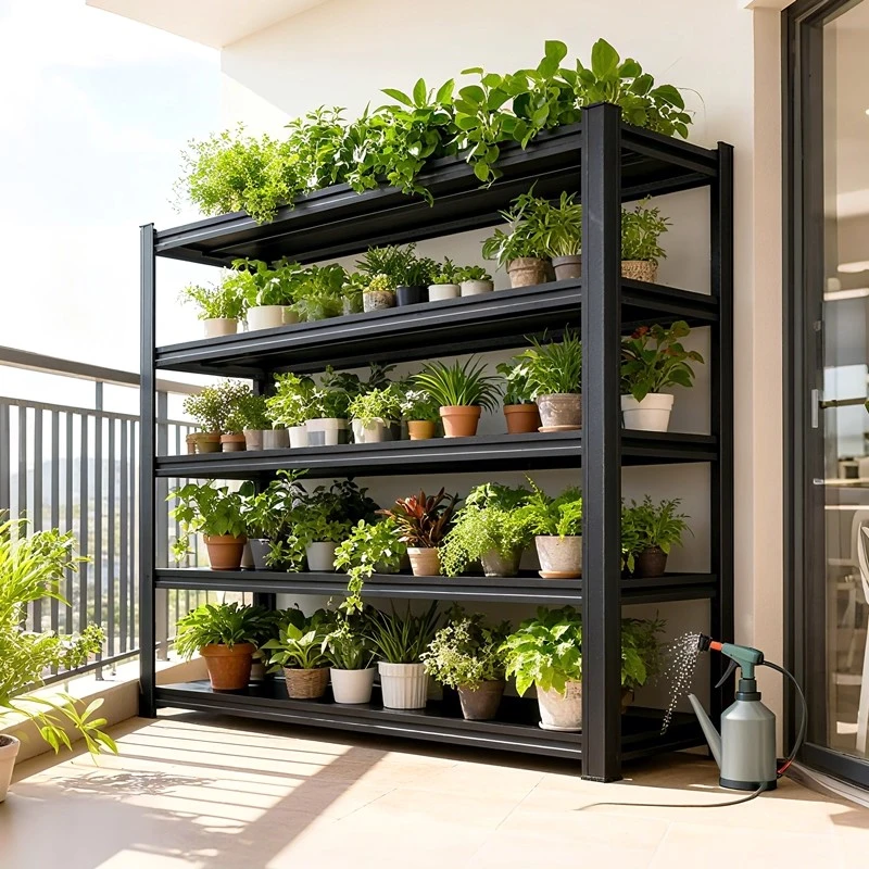 家用置物架落地阳台花架仓库角钢架子储藏室储物架仓储货架收纳架