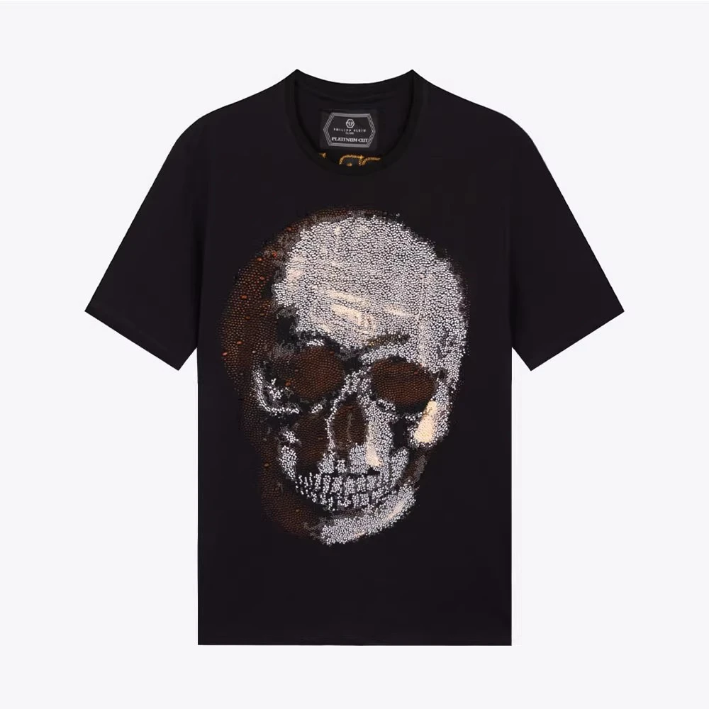 PHILIPP PLEIN PP骷髅水钻logo男短袖T恤P19CMTK3310PJY002N0220