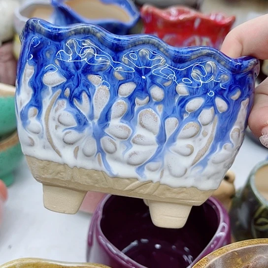 多肉绿植陶瓷花盆9.9包邮，有空