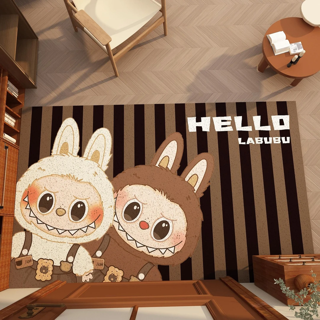 labubu拉布布地垫丝圈入户进门口室外可裁剪家用2025新款防滑高端