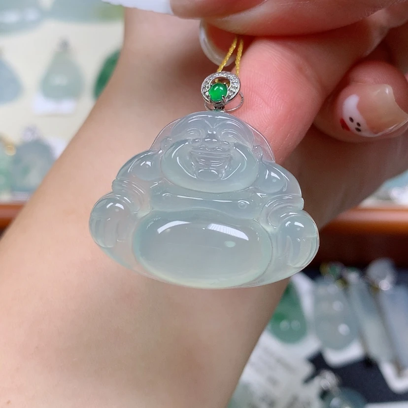 【闪购商品】翡翠18K金镶嵌颈饰佛公