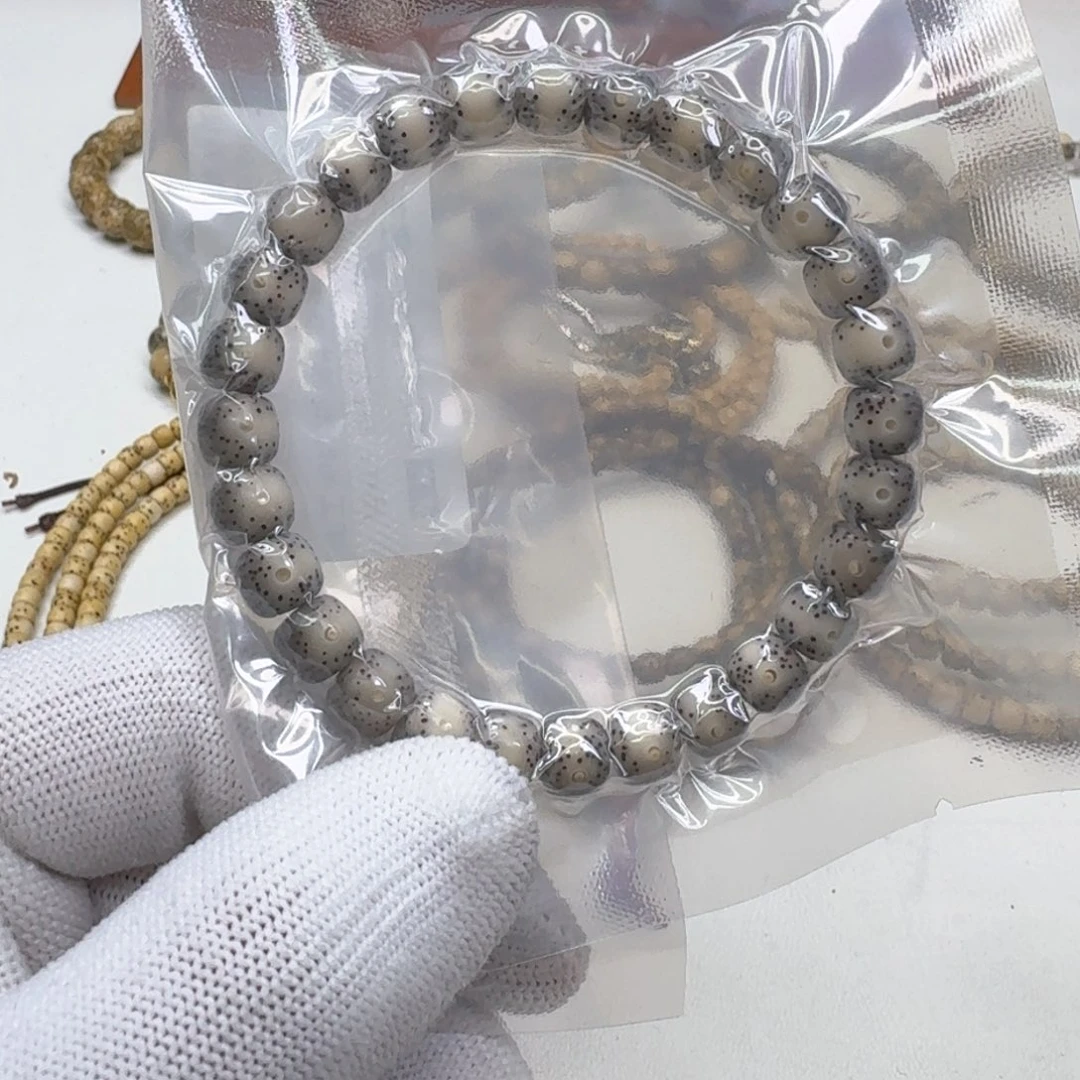 星月菩提手串30灭世糯冰月留白一线天8左右桶单圈