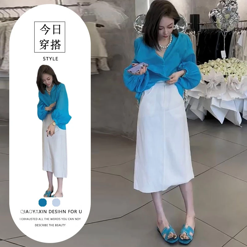 2025夏季新款时尚显瘦气质网红高档洋气女高级宽松大码裙子两件套