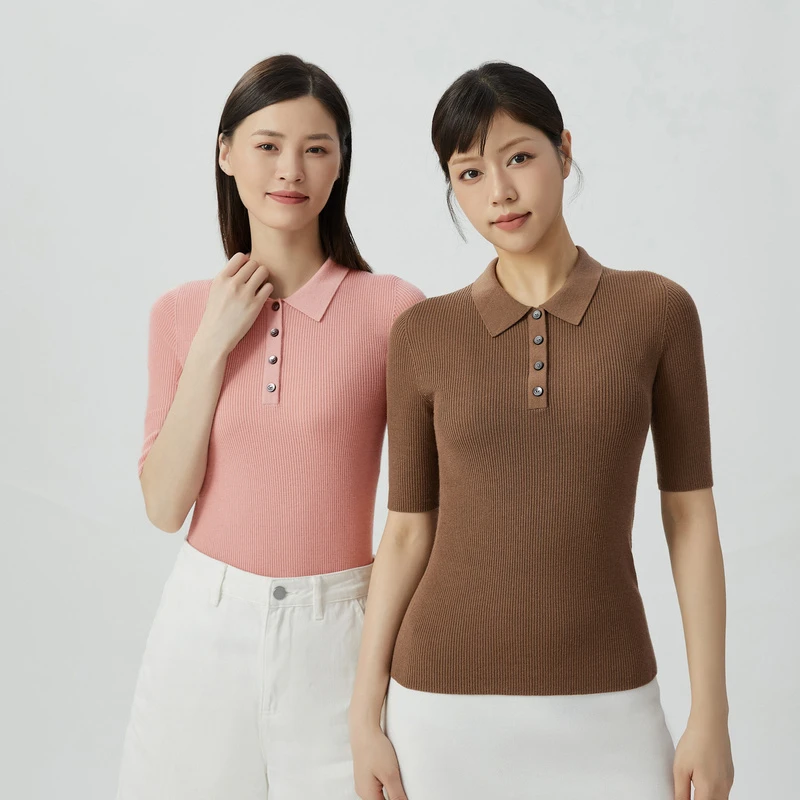 【直播专享】哥弟真的好天衣无缝半袖绵羊毛套头针织衫女A301254