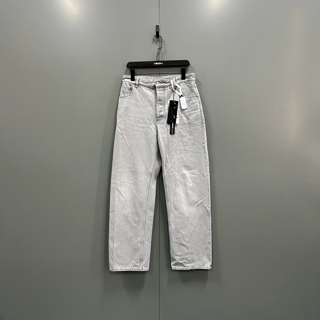 99新 BOTTEGA VENETA/葆蝶家 (ll) 浅灰色贴袋牛仔裤 46码/020909