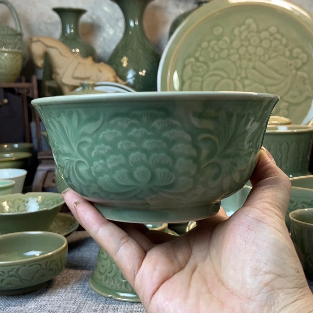 耀州窑耀州窑福利微瑕中号碗2只