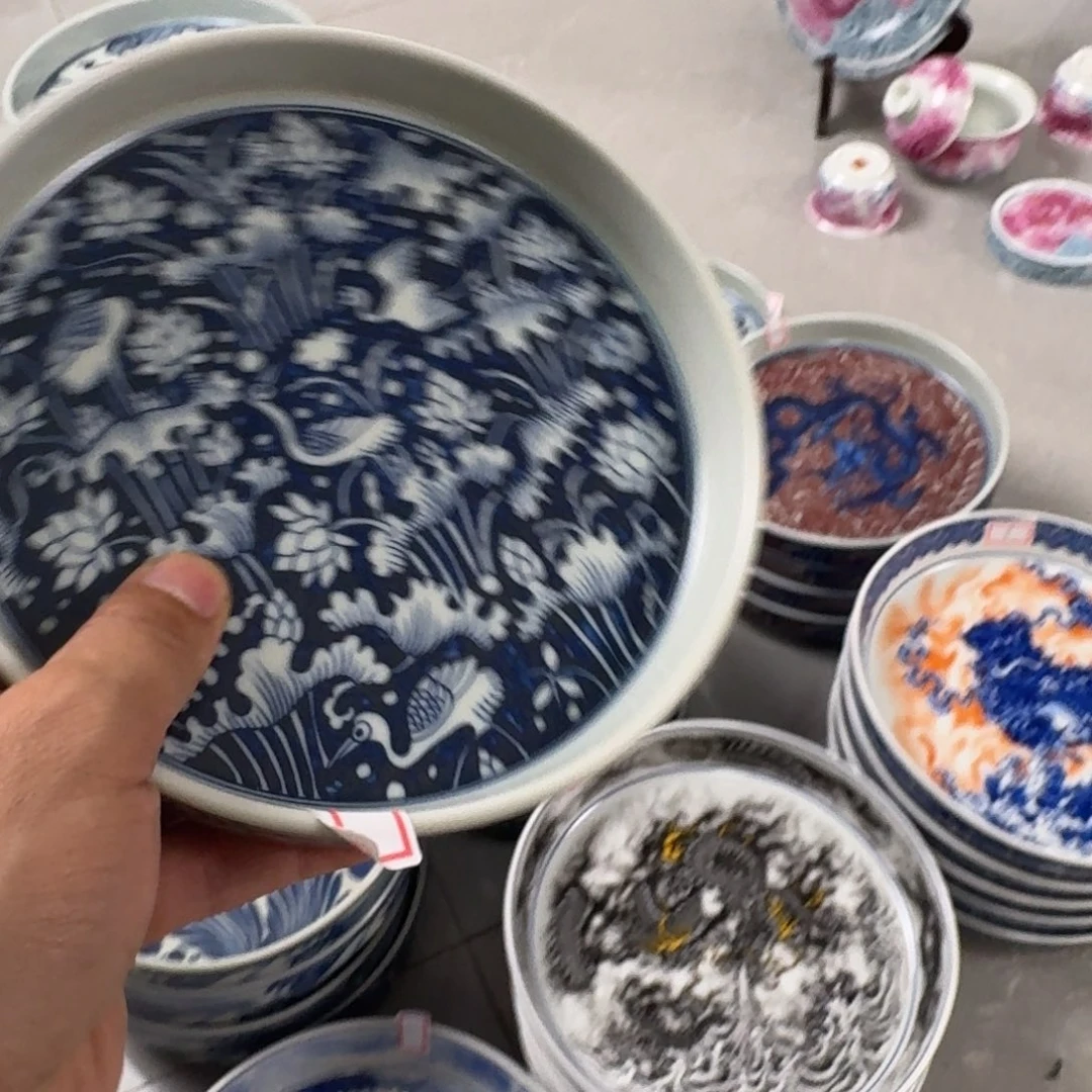 摆件青花一路连科大壶承