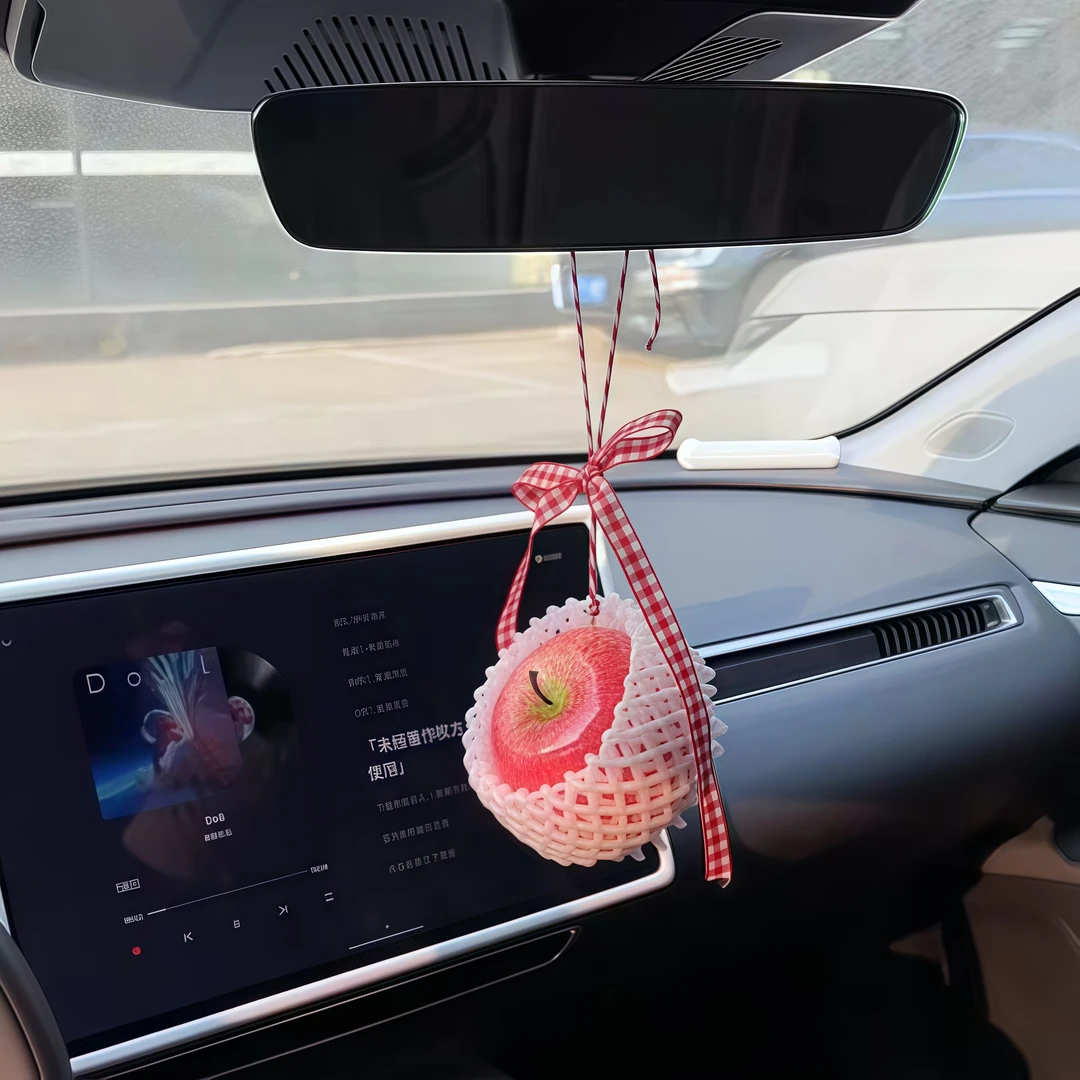 苹果汽车挂件车内饰品创意个性可爱装饰品车载中控台水果车门挂饰