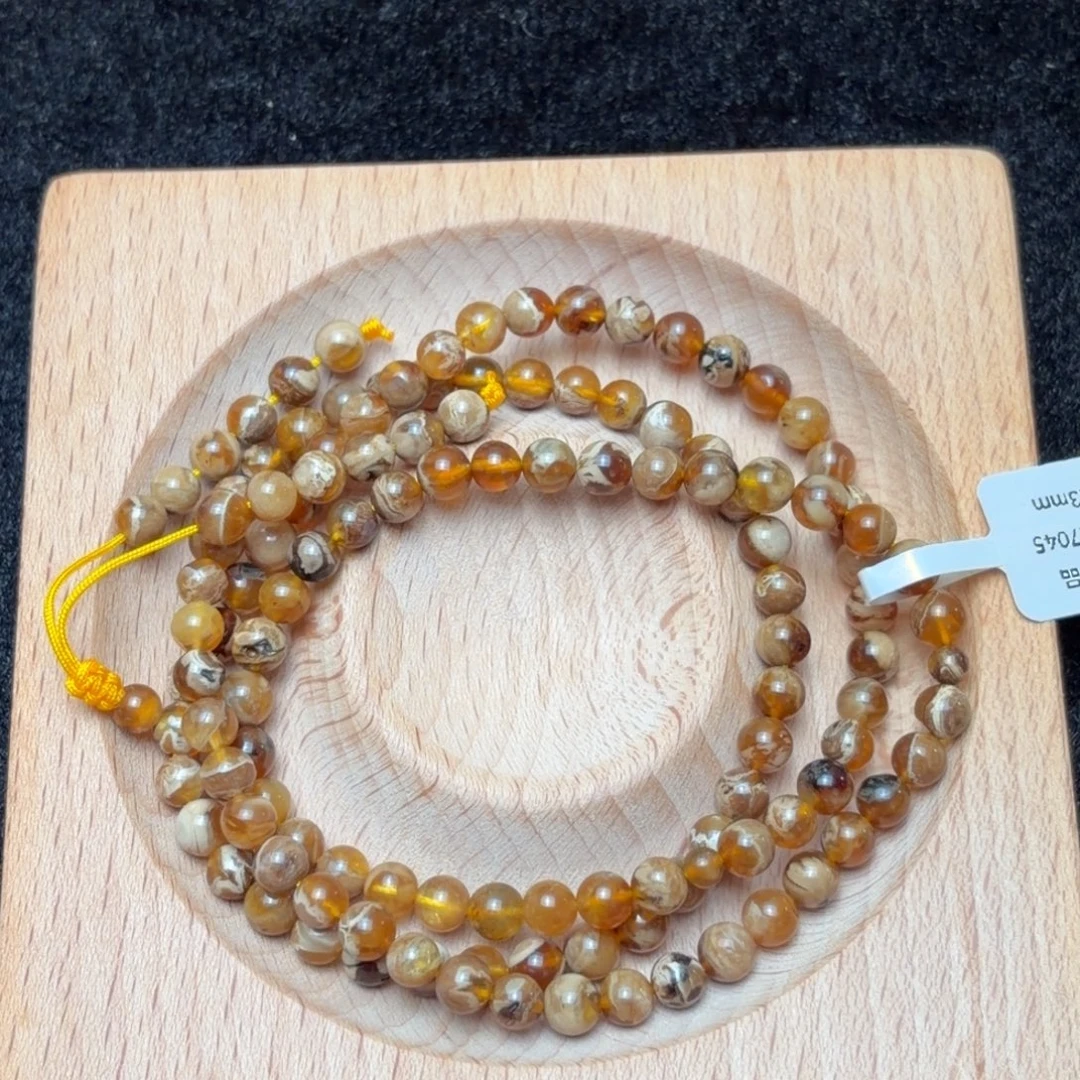 琥珀未镶嵌珠宝奇石5.3mm溶洞