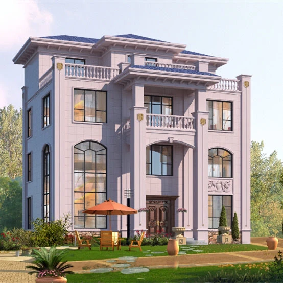 10.5x12.5三层欧式复式挑空别墅设计图纸全套施工图