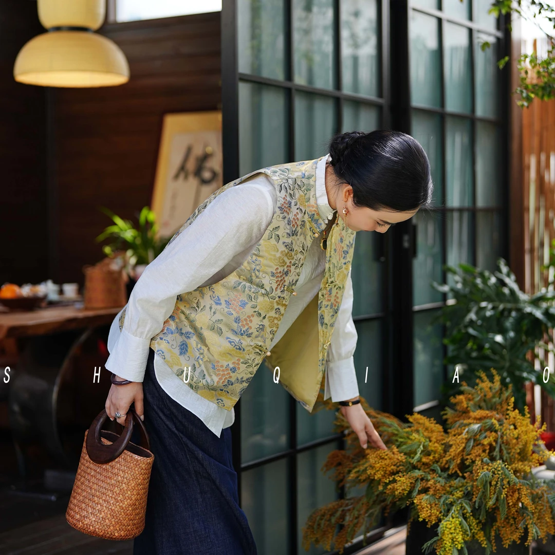 蜀俏【华】原创新中式国风马甲女2025新款高级感精致马夹气质上衣