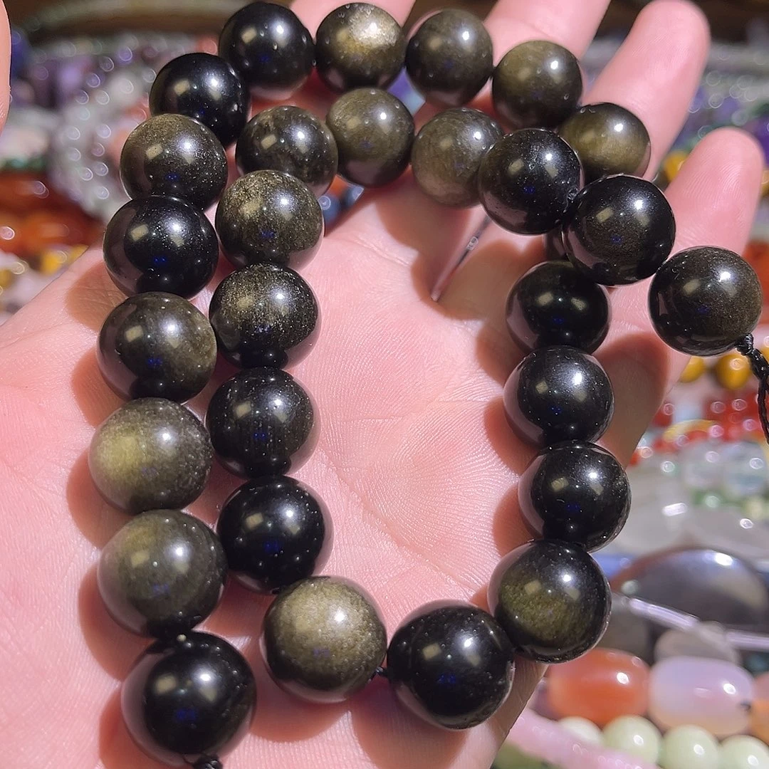 水晶未镶嵌珠宝半成品金曜石卡14mm