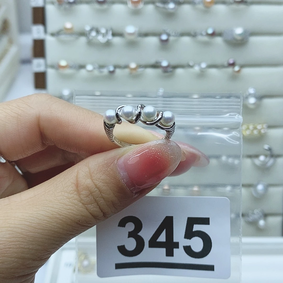 淡水珍珠戒指银S925镶嵌?*衿345