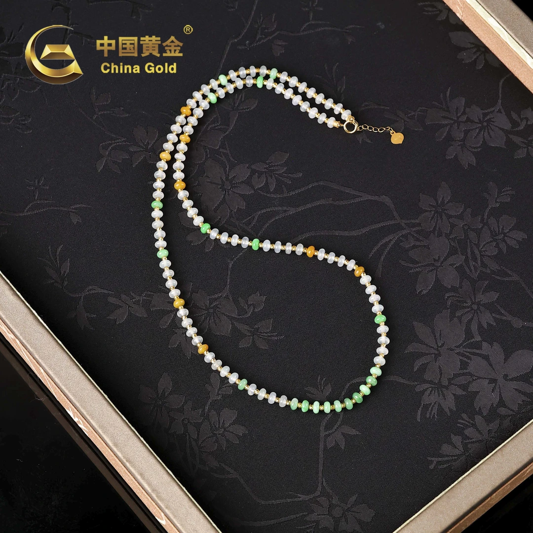 【中国黄金】祈彩 | 翡翠*项链*18K金镶嵌-X4219-Y