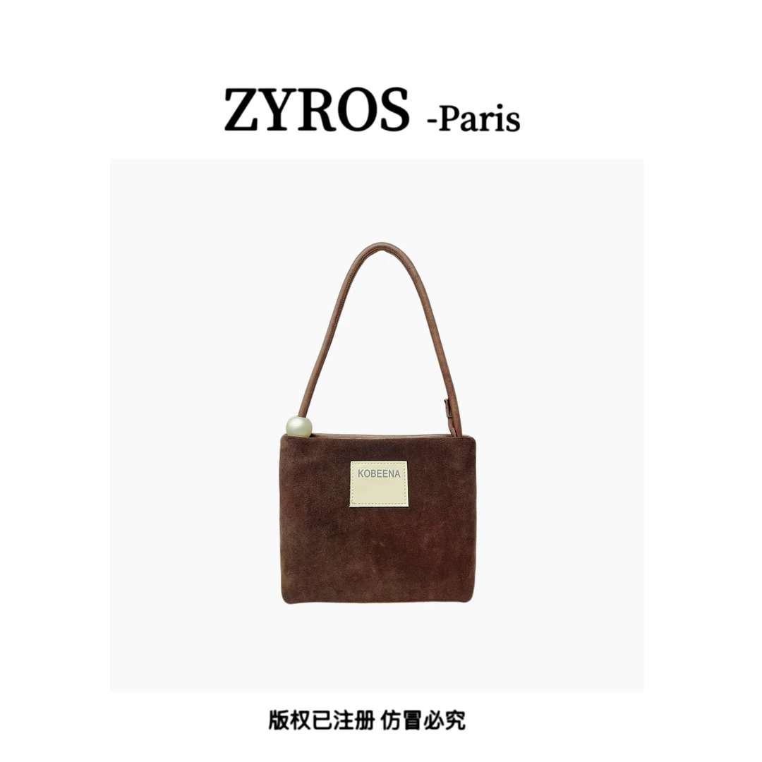 ZYROS/秋冬新款棕色轻奢经典时尚百搭单肩斜跨通勤方包女Z486