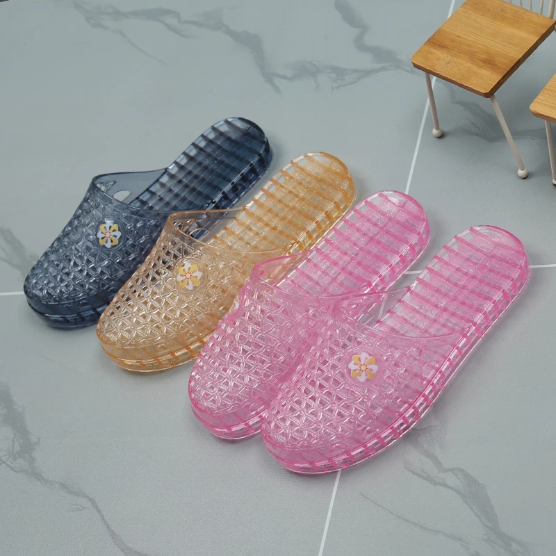 透明水晶包头凉拖鞋女夏季雨天防水室内居家防滑平底外穿半拖鞋女