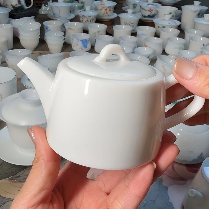 羊脂玉汉瓦壶纯白200