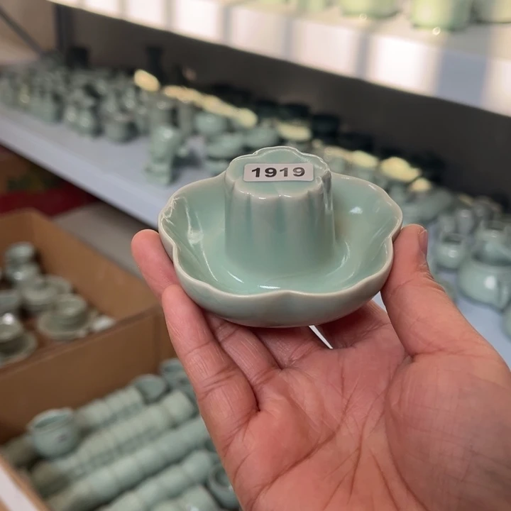 杯子瓷1919梅花盖置微瑕浮力