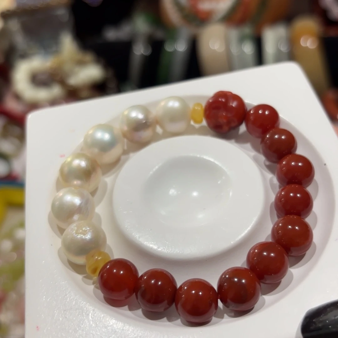 南红玛瑙未镶嵌手链6885