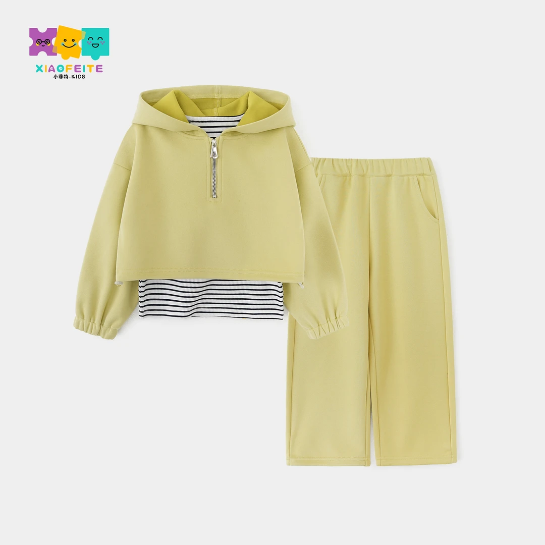 【小菲特】条纹内搭套装女童春季中大童儿童时尚三件套BGTC50458