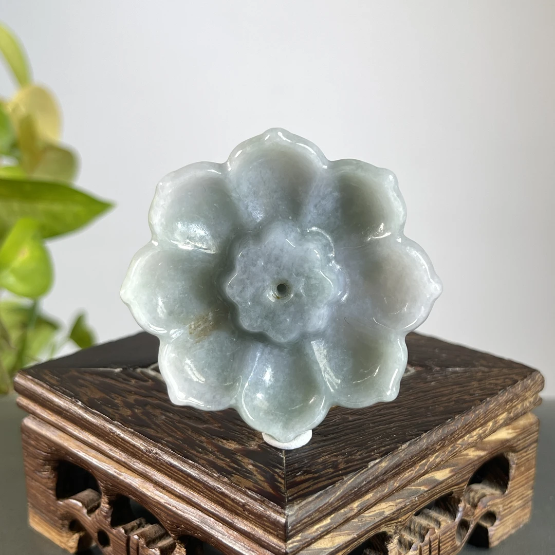 JTA20-02 天然缅甸A货翡翠 莲花香插