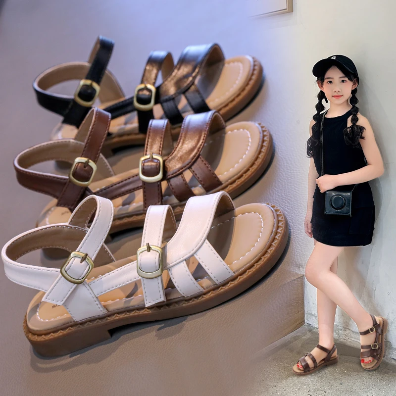 女童露趾凉鞋2025新款夏季小女孩公主鞋童鞋学生沙滩鞋XHXL-9992