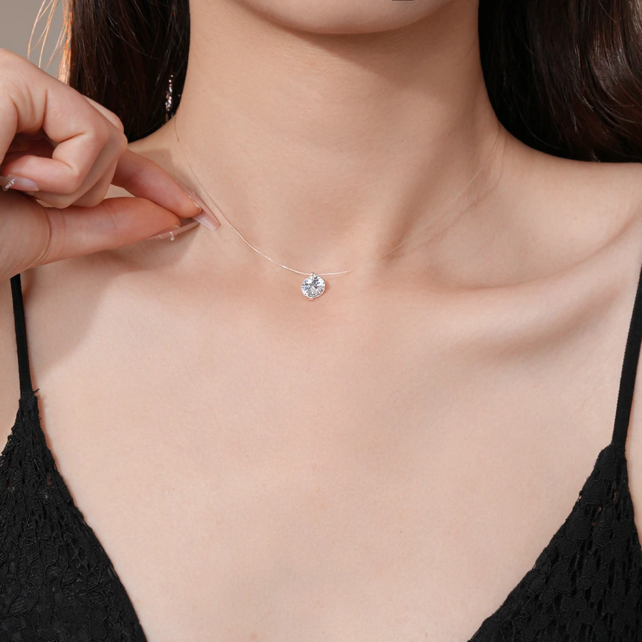 铜合金项链 韩国ins锆石吊坠项链时尚个性极简风气质百搭锁骨链