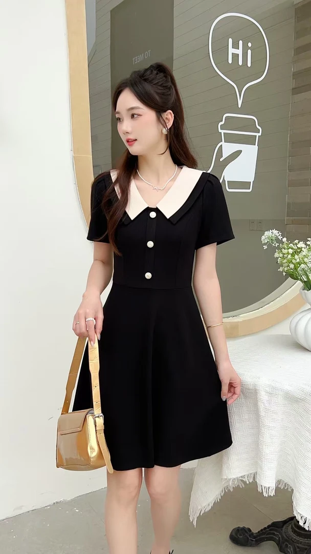 法系甜美显瘦收腰连衣裙
