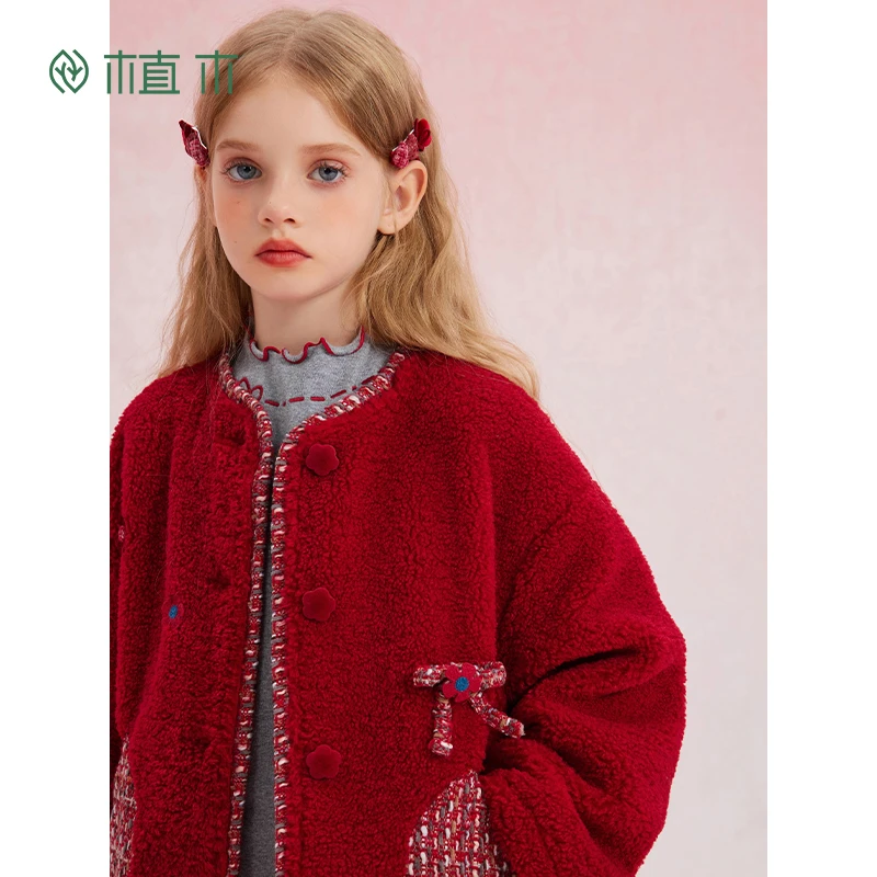 植木童装儿童棉服中大童加厚小香风棉袄女童棉服2025冬季新款