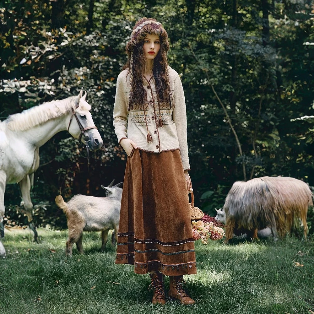 Z006#费尔岛圣诞毛衣外套女冬季款绝美巨好看慵懒风气质加厚上衣