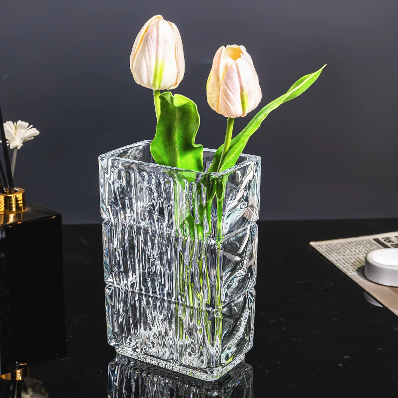 【金橘专属】简约透明卢索花瓶客厅桌面绿植花卉琉璃花瓶