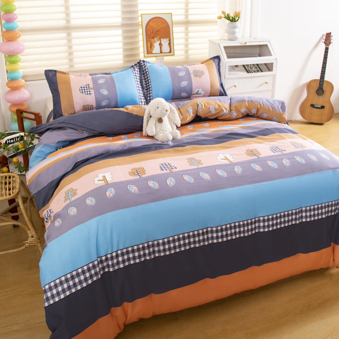 7天试睡！！轻奢风华落叶磨毛加厚四件套