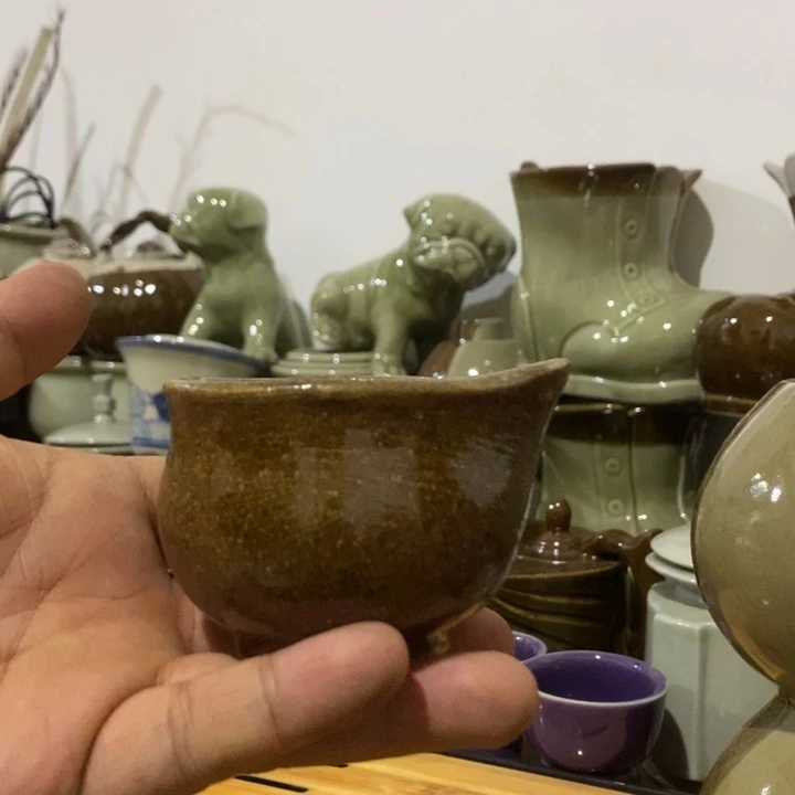 摆件茶釉末釉的心形公道
